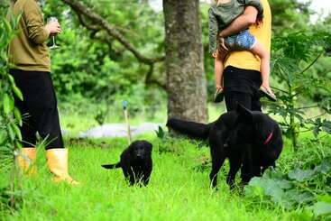 L'image montre un groupe de personnes réunies autour d'une table, certaines tenant des papiers ou des documents, d'autres regardant l'appareil photo, le tout sur un fond neutre.