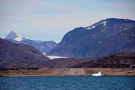 greenland airport ice fjords snow mountains