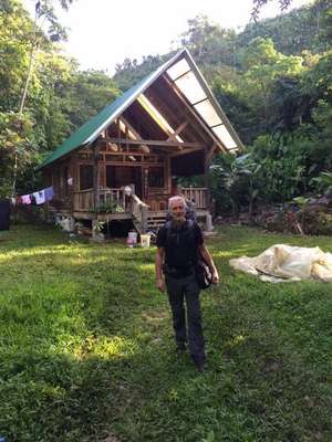 senior workawayer leaving cabin