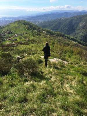 female workawayer hiking