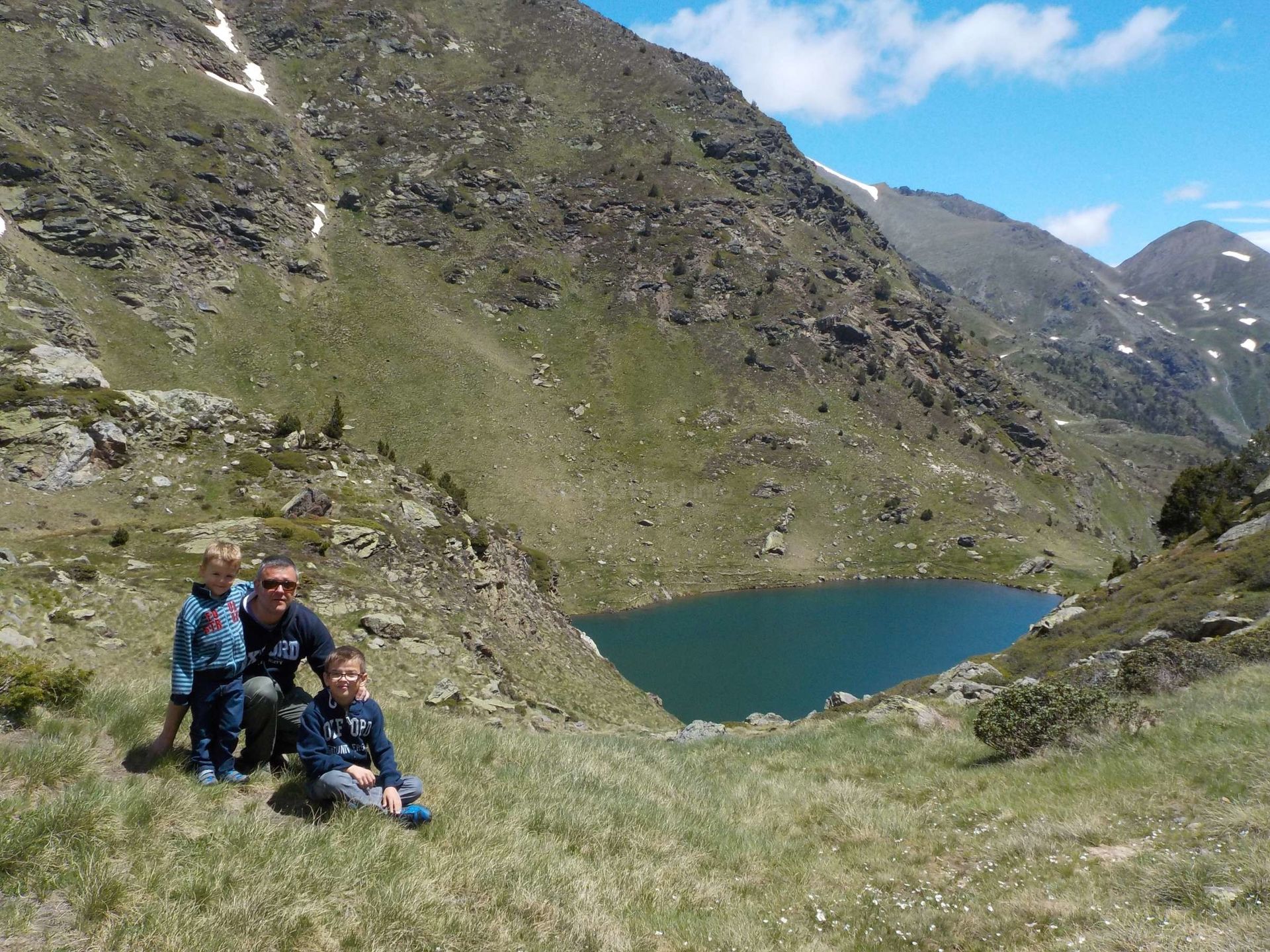 nature hiking sightseeing with travel wanderlust father and two children sons