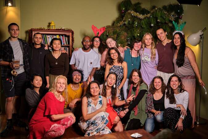 workaway yogic travel tribe Christmas celebration group