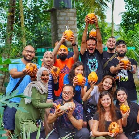 workaway conscious travel experience coconut picking farm group