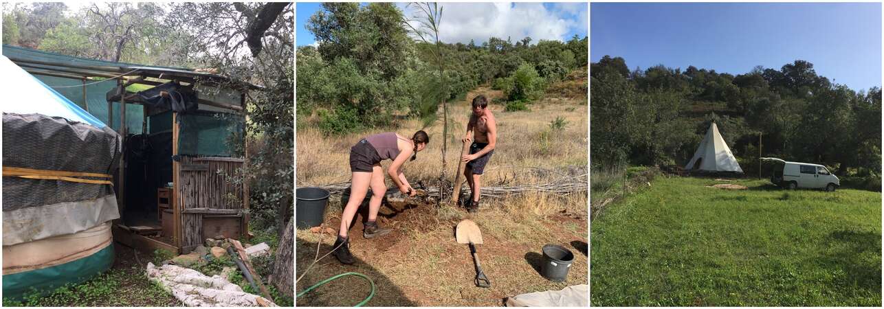 off-grid-homestead-portugal collage of off grid portugal eco project workaway permaculture living