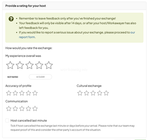 workaway feedback rating preview stars